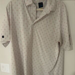 Greg Norman Collection White Polo with Pink Accents — Osage National Golf Resort